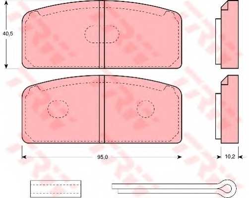 Колодки тормозные дисковые для RENAULT 10(119#), 8(113#) <b>TRW GDB108 / 20061</b> - изображение Колодки тормозные дисковые для RENAULT 10(119#), 8(113#) <b>TRW GDB108 / 20061</b> - изображение