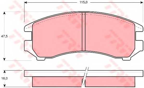 Колодки тормозные дисковые для NISSAN SUNNY(B11,B12,N13) / SUZUKI SWIFT(AA,AH,AJ,EA,MA) <b>TRW GDB731 / 21344</b> - изображение