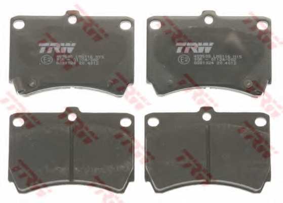 Колодки тормозные дисковые для KIA AVELLA / MAZDA 121(DB), 323 P(BA), 323(BG), DEMIO(DW), FAMILIA(BA,BG), FESTIVA <b>TRW GDB1024 / 21654</b> - изображение 1