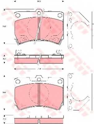 Колодки тормозные дисковые для MAZDA DEMIO(DW) <b>TRW GDB3252 / 21654</b> - изображение
