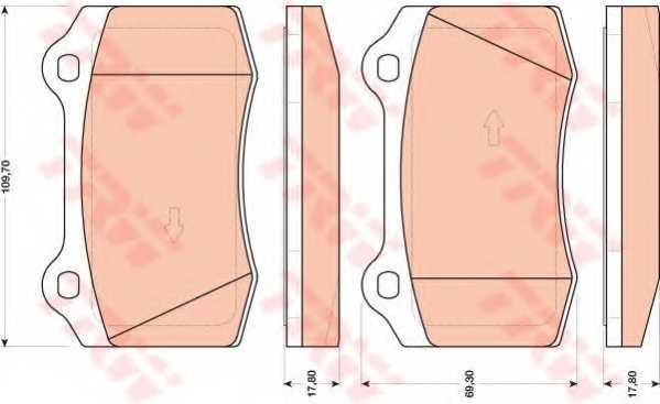 Колодки тормозные дисковые для FORD FOCUS(DAW,DBW) <b>TRW GDB1772 / 21831</b> - изображение Колодки тормозные дисковые для FORD FOCUS(DAW,DBW) <b>TRW GDB1772 / 21831</b> - изображение