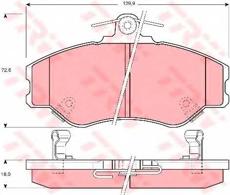 Колодки тормозные дисковые для HYUNDAI GRACE, H100(P), PORTER <b>TRW GDB3089 / 23083</b> - изображение