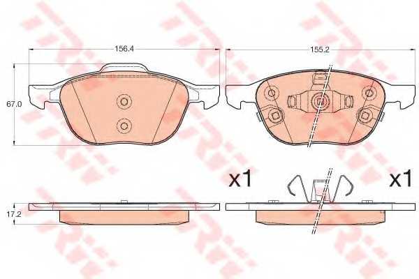 Колодки тормозные дисковые для FORD C-MAX(DXA/CB7,DXA/CEU), FOCUS <b>TRW GDB2059 / 24139</b> - изображение Колодки тормозные дисковые для FORD C-MAX(DXA/CB7,DXA/CEU), FOCUS <b>TRW GDB2059 / 24139</b> - изображение