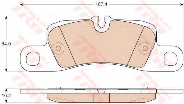 Колодки тормозные дисковые для PORSCHE CAYENNE(92A) <b>TRW GDB1962 / 24552</b> - изображение