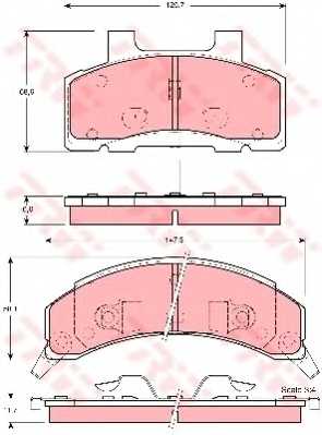 Колодки тормозные дисковые для CHEVROLET CELEBRITY, LUMINA APV <b>TRW GDB4005 / 24769</b> - изображение