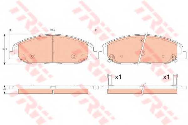 Колодки тормозные дисковые <b>TRW GDB4457 / 24937</b> - изображение