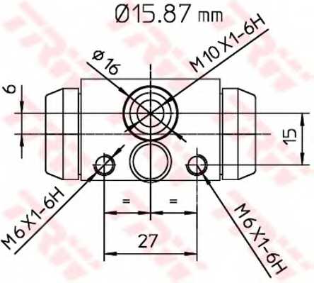 Колесный тормозной цилиндр TRW BWB170 - изображение 1