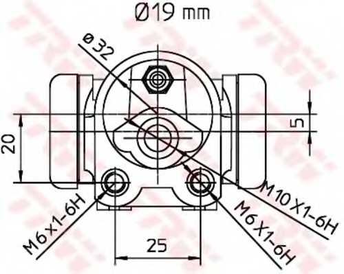 Колесный тормозной цилиндр TRW BWD303 - изображение 1