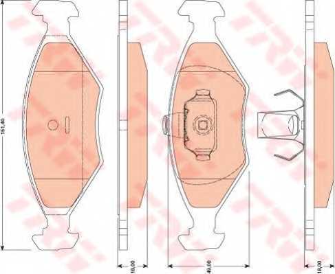 Колодки тормозные дисковые для FIAT PALIO(178BX,178DX), SIENA(172#,178#) <b>TRW GDB1751</b> - изображение Колодки тормозные дисковые для FIAT PALIO(178BX,178DX), SIENA(172#,178#) <b>TRW GDB1751</b> - изображение