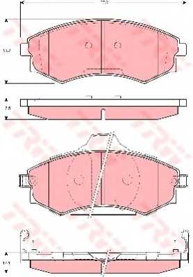 Колодки тормозные дисковые для HYUNDAI LANTRA(J-2), SONATA(YF) / KIA MAGENTIS(GD) <b>TRW GDB3283</b> - изображение