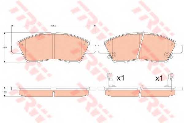 Колодки тормозные дисковые для NISSAN TIIDA(C12,SC11X) <b>TRW GDB3613</b> - изображение