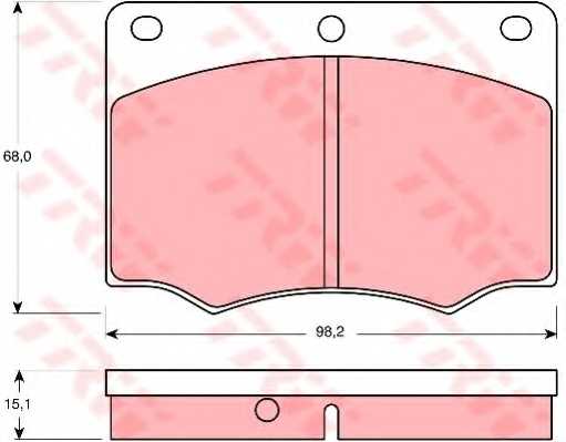 Колодки тормозные дисковые для FORD CONSUL(GGNL), GRANADA(GGCL, GGFL, GGNL, GGTL, GNU, GU), P 100 <b>TRW GDB674 / 20578</b> - изображение