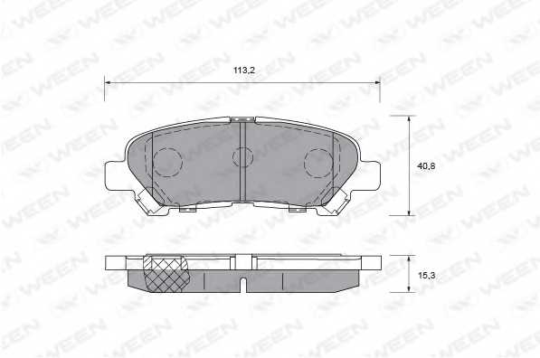 Колодки тормозные дисковые задний для TOYOTA KLUGER(#ASU4#,#GSU4#,#MHU4#) <b>WEEN 151-0011 / 21580</b> - изображение
