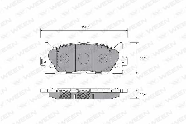 Колодки тормозные дисковые передний для LEXUS ES(ACV4#, ASV6#, AVV6#, GSV4#, GSV6#) / TOYOTA CAMRY(#XV4#, AVV5#, XV5#) <b>WEEN 151-0018 / 21580</b> - изображение