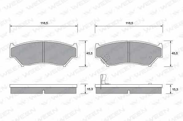 Колодки тормозные дисковые для SUZUKI GRAND VITARA(FT,JT), JIMNY(FJ), VITARA(ET,TA) <b>WEEN 151-1693 / 21907</b> - изображение