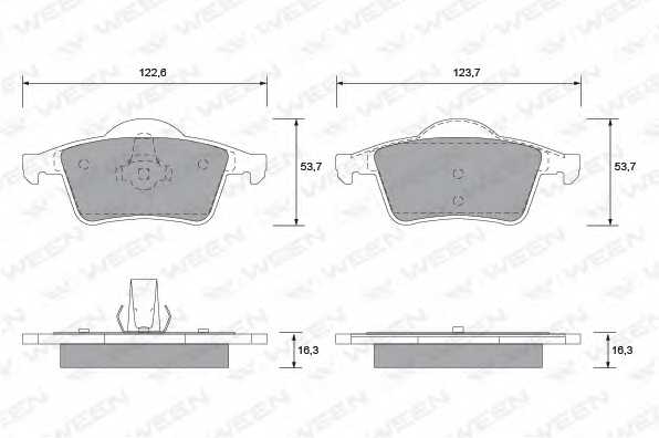 Колодки тормозные дисковые для VOLVO S60, S80(TS,XY), V70(LV,SW), XC70 CROSS COUNTRY <b>WEEN 151-1250 / 23076</b> - изображение