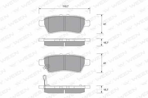 Колодки тормозные дисковые для NISSAN NAVARA(D40), PATHFINDER(R51) <b>WEEN 151-2106 / 24240</b> - изображение