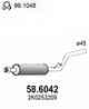 Изображение товара "Средний глушитель выхлопных газов ASSO 58.6042"