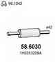 Изображение товара "Средний глушитель выхлопных газов ASSO 58.6030"